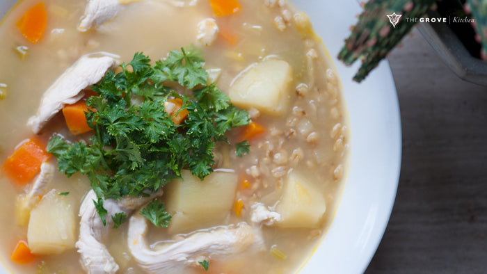 Chicken, Leek, Potato and Reishi Soup