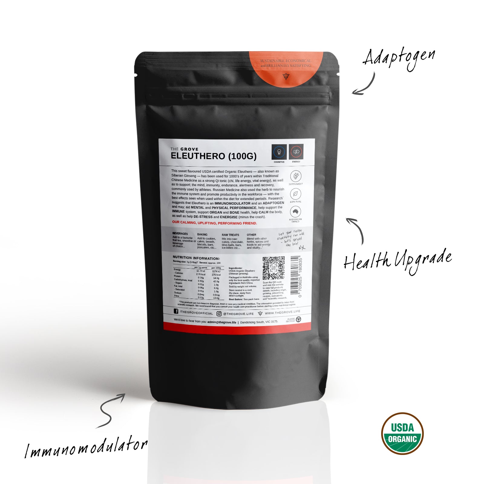 Organic Eleuthero (Siberian Ginseng) Powder